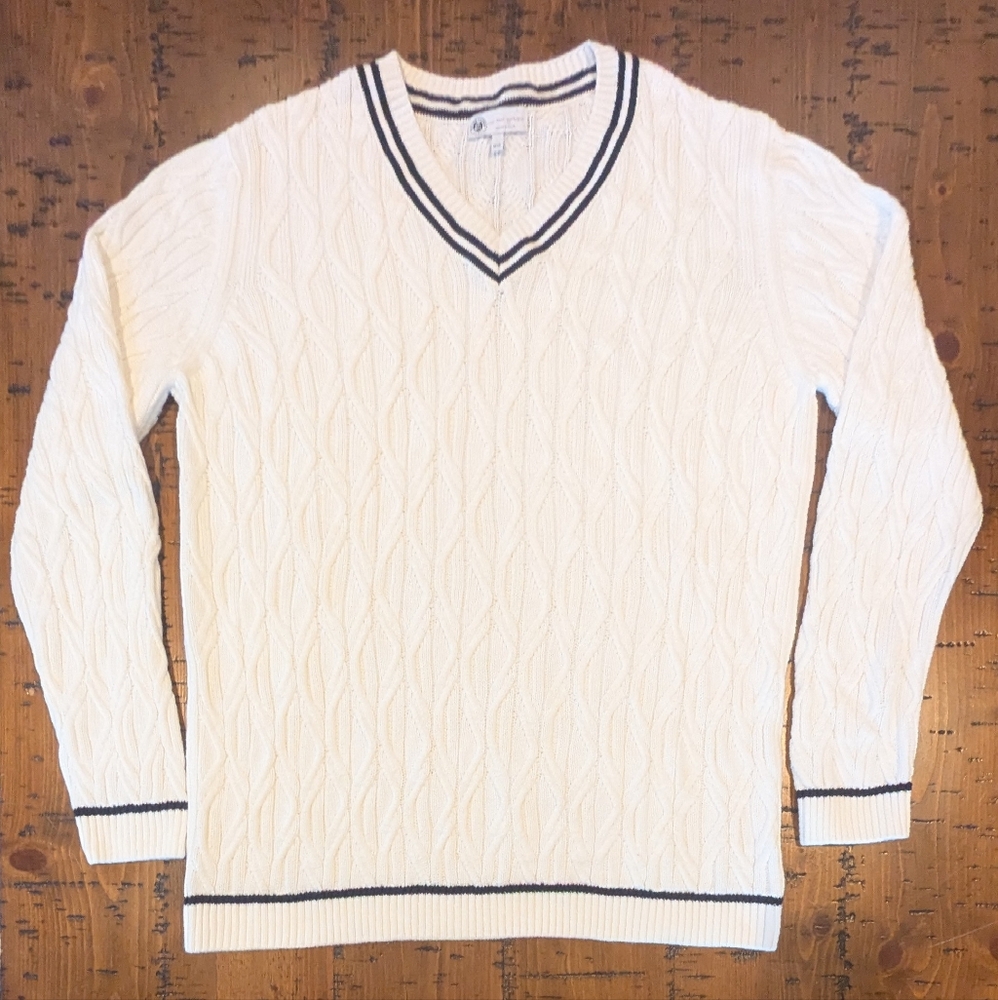 Roland Garros L Tennis sweater cable knit